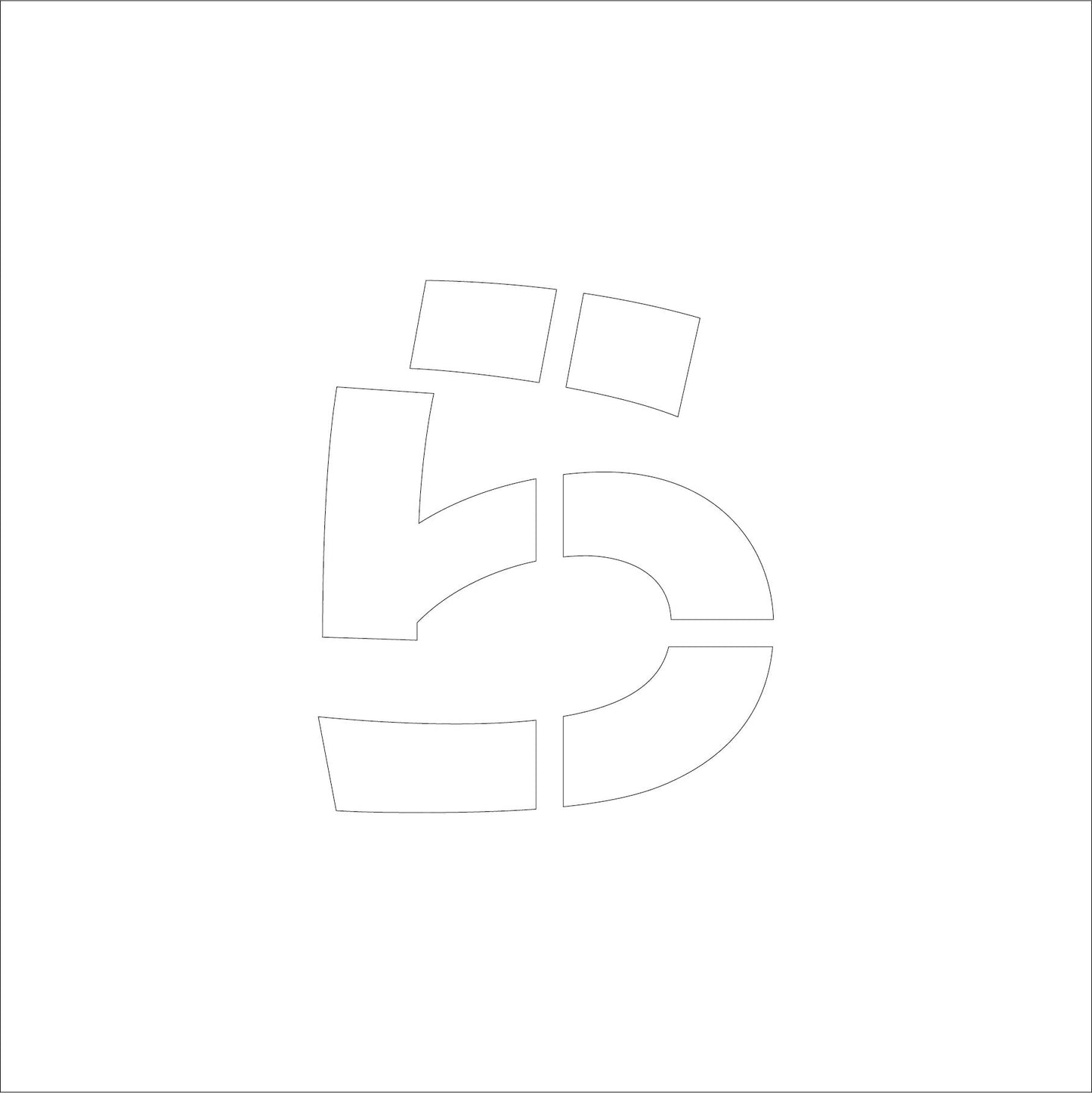 吹付けプレート ステンシル H300 ひらがな ら