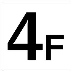 階数表示標識300角 マグネット 4F