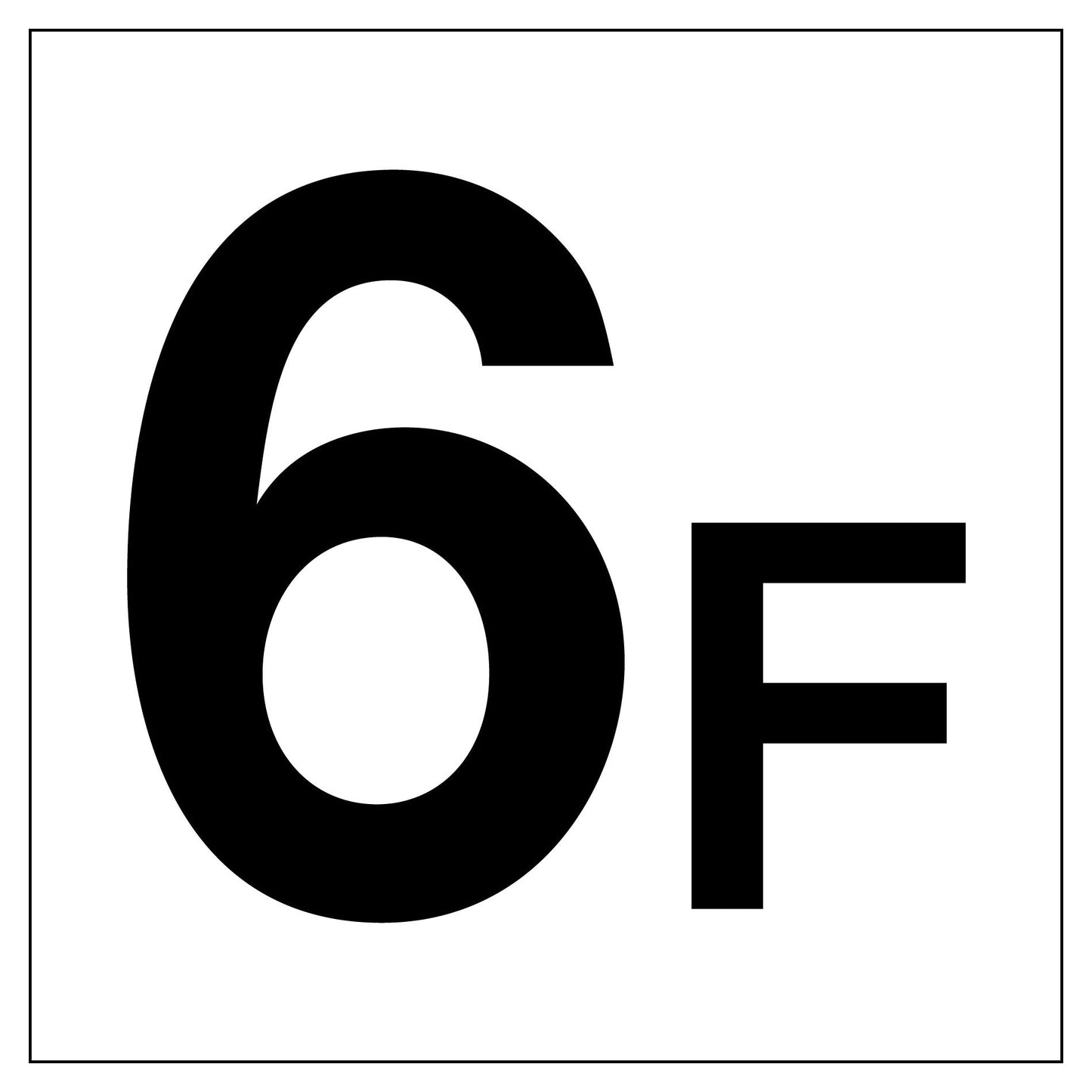 階数表示標識450角 マグネット 6F