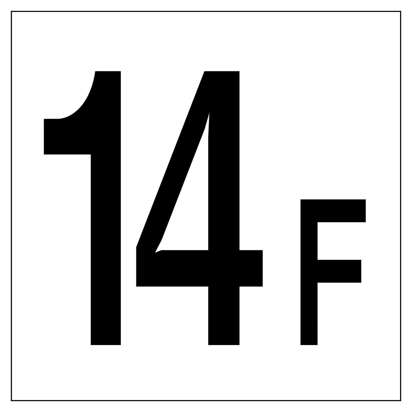 階数表示標識450角 マグネット 14F