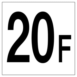 階数表示標識300角 マグネット 20F