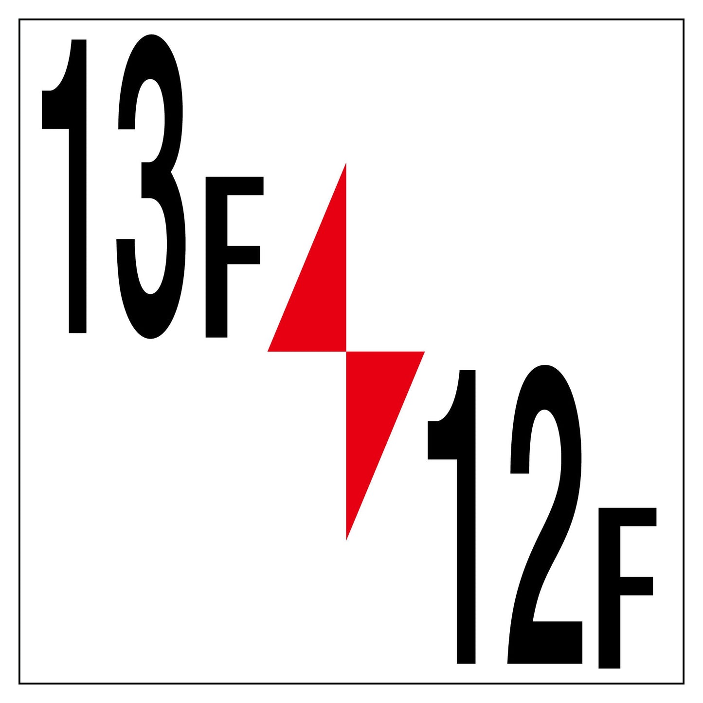 ロフト階数表示板300角 マグネット 13F/12F