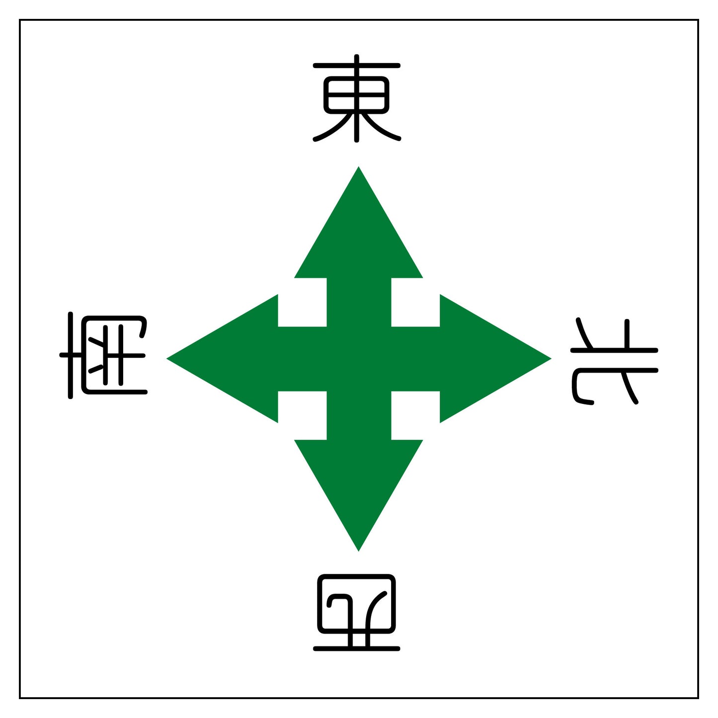 クレーン標識300角 天井タイプ マグネット 東西南北