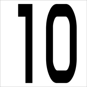 カッティングステッカー 数字10 文字高100mm 黒