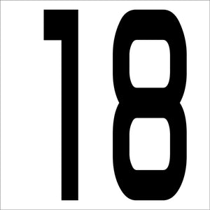 カッティングステッカー 数字18 文字高100mm 黒