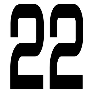 カッティングステッカー 数字22 文字高100mm 黒