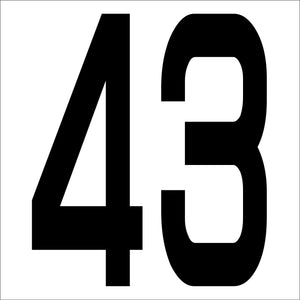 カッティングステッカー 数字43 文字高100mm 黒