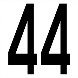 カッティングステッカー 数字44 文字高100mm 黒