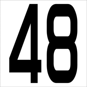 カッティングステッカー 数字48 文字高100mm 黒