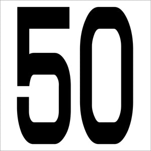 カッティングステッカー 数字50 文字高100mm 黒