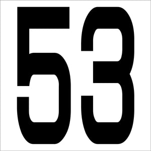 カッティングステッカー 数字53 文字高100mm 黒