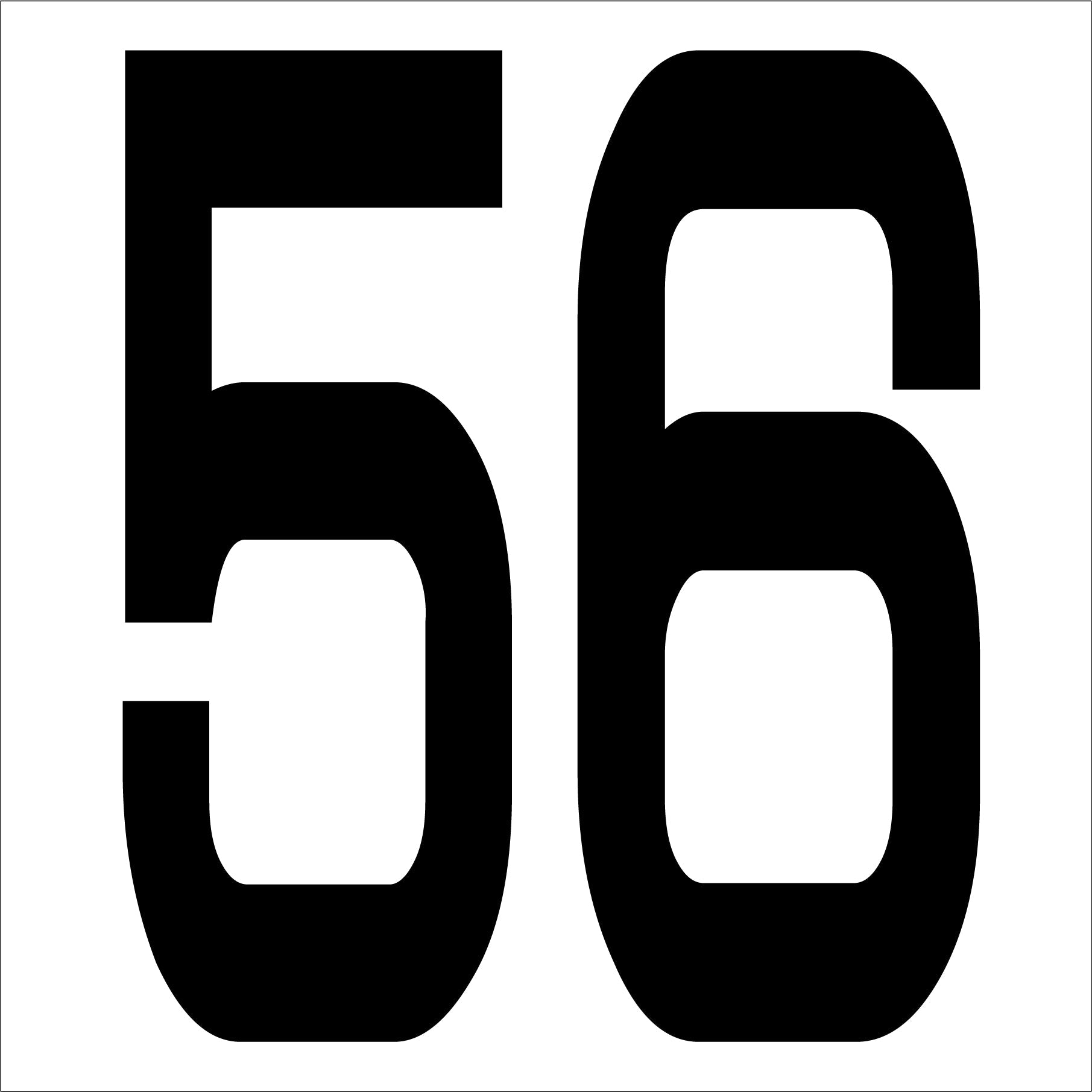 カッティングステッカー 数字56 文字高100mm 黒 – GREEN