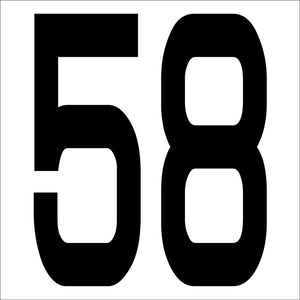 カッティングステッカー 数字58 文字高100mm 黒