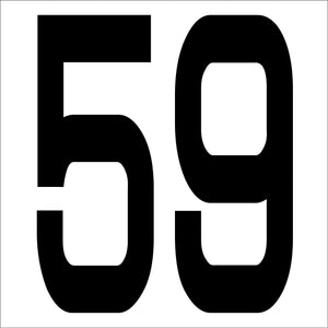 カッティングステッカー 数字59 文字高100mm 黒