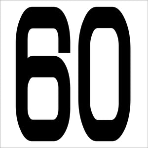 カッティングステッカー 数字60 文字高100mm 黒