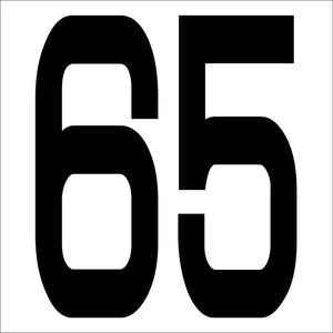 カッティングステッカー 数字65 文字高100mm 黒