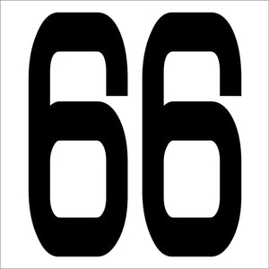 カッティングステッカー 数字66 文字高100mm 黒