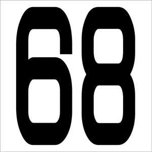 カッティングステッカー 数字68 文字高100mm 黒