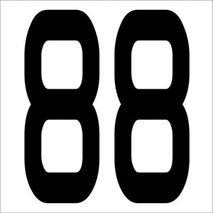 カッティングステッカー 数字88 文字高100mm 黒