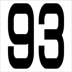 カッティングステッカー 数字93 文字高100mm 黒