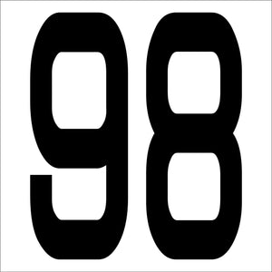カッティングステッカー 数字98 文字高100mm 黒