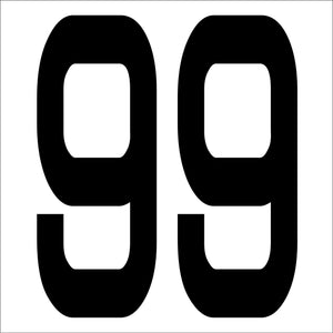 カッティングステッカー 数字99 文字高100mm 黒