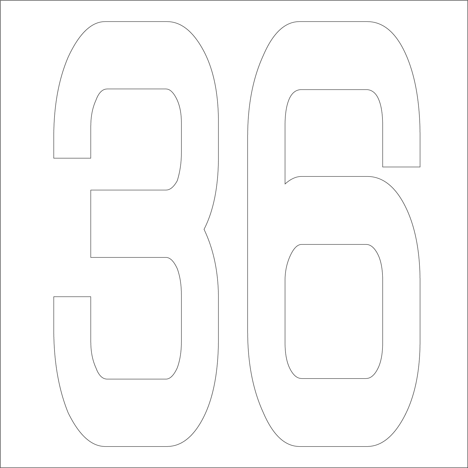 カッティングステッカー 数字36 文字高100mm 白 – GREEN CROSS