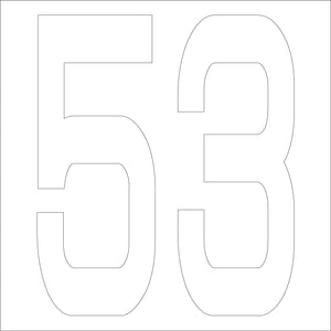 カッティングステッカー 数字53 文字高100mm 白
