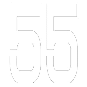 カッティングステッカー 数字55 文字高100mm 白