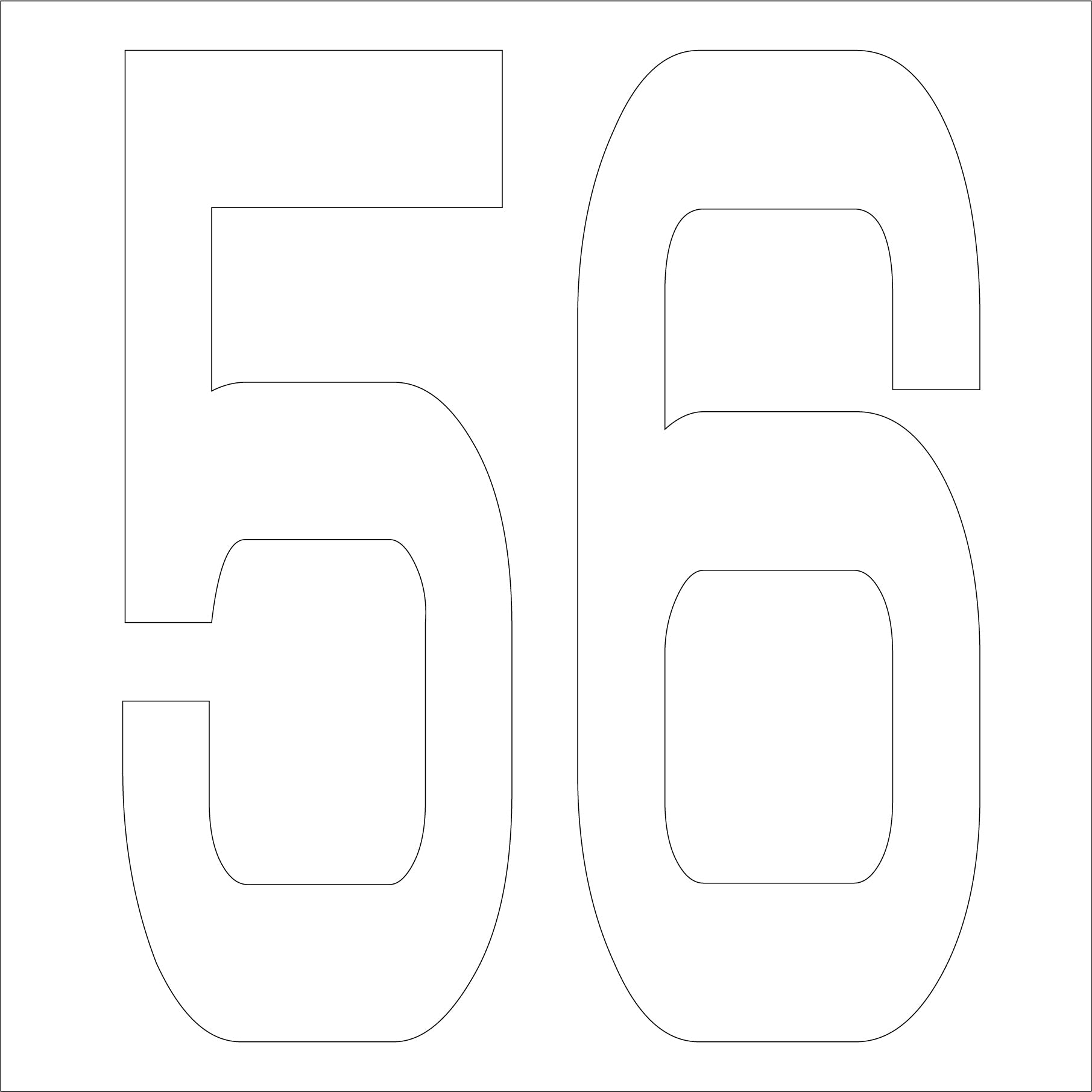 カッティングステッカー 数字56 文字高100mm 白 – GREEN CROSS