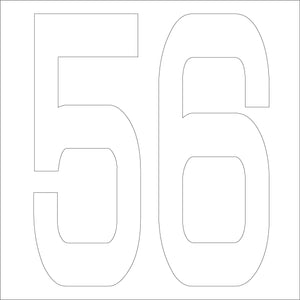 カッティングステッカー 数字56 文字高100mm 白