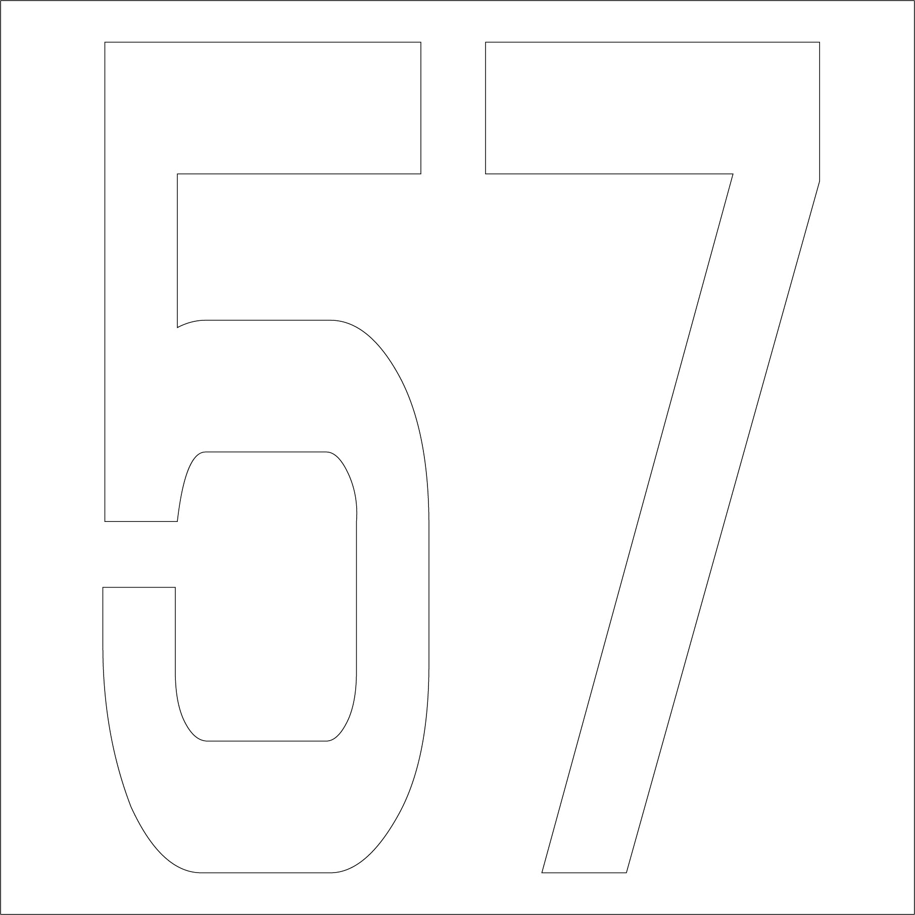 カッティングステッカー 数字57 文字高100mm 白 – GREEN CROSS