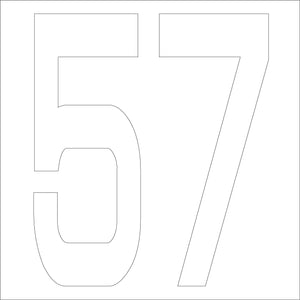 カッティングステッカー 数字57 文字高100mm 白
