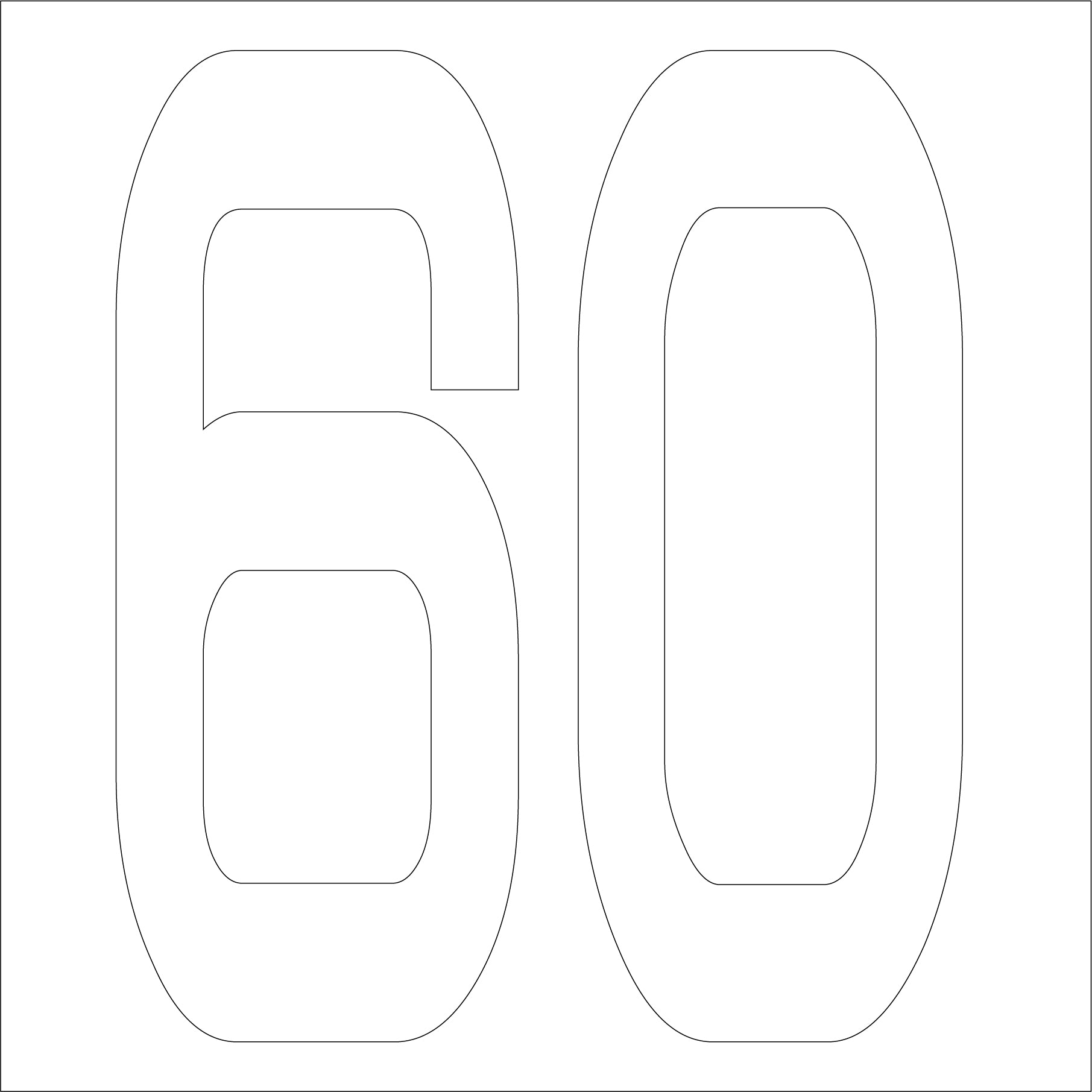 カッティングステッカー 数字60 文字高100mm 白 – GREEN CROSS