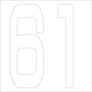 カッティングステッカー 数字61 文字高100mm 白