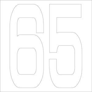カッティングステッカー 数字65 文字高100mm 白