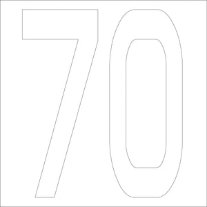 カッティングステッカー 数字70 文字高100mm 白