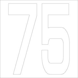 カッティングステッカー 数字75 文字高100mm 白