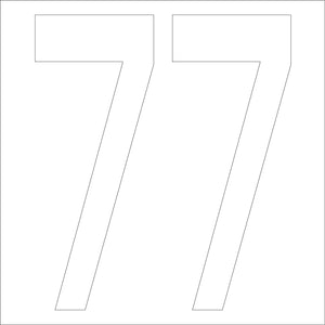 カッティングステッカー 数字77 文字高100mm 白