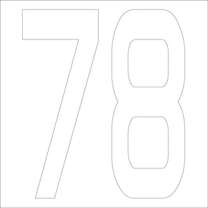 カッティングステッカー 数字78 文字高100mm 白