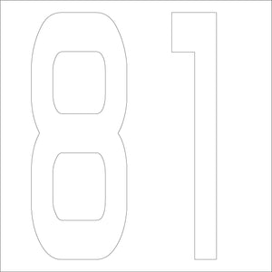 カッティングステッカー 数字81 文字高100mm 白