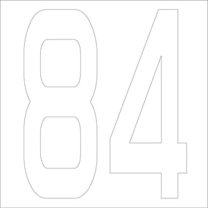 カッティングステッカー 数字84 文字高100mm 白