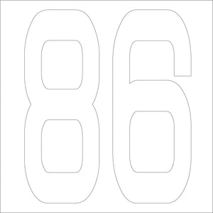カッティングステッカー 数字86 文字高100mm 白