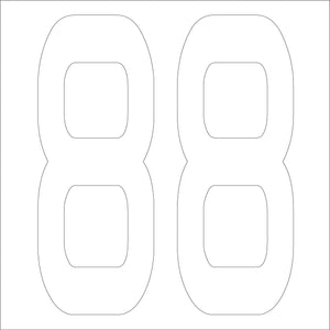 カッティングステッカー 数字88 文字高100mm 白