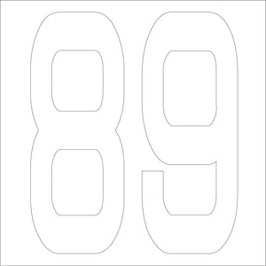 カッティングステッカー 数字89 文字高100mm 白