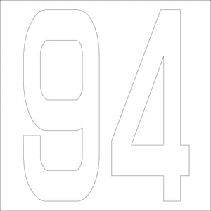 カッティングステッカー 数字94 文字高100mm 白