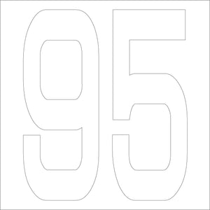 カッティングステッカー 数字95 文字高100mm 白