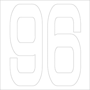 カッティングステッカー 数字96 文字高100mm 白