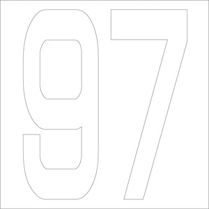 カッティングステッカー 数字97 文字高100mm 白