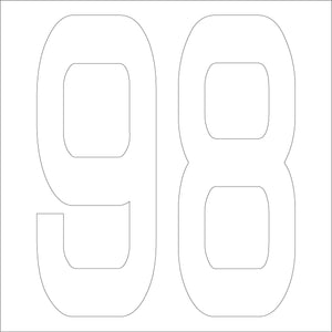 カッティングステッカー 数字98 文字高100mm 白